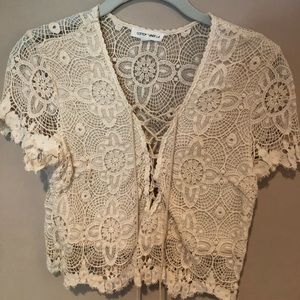 White Lace crop top